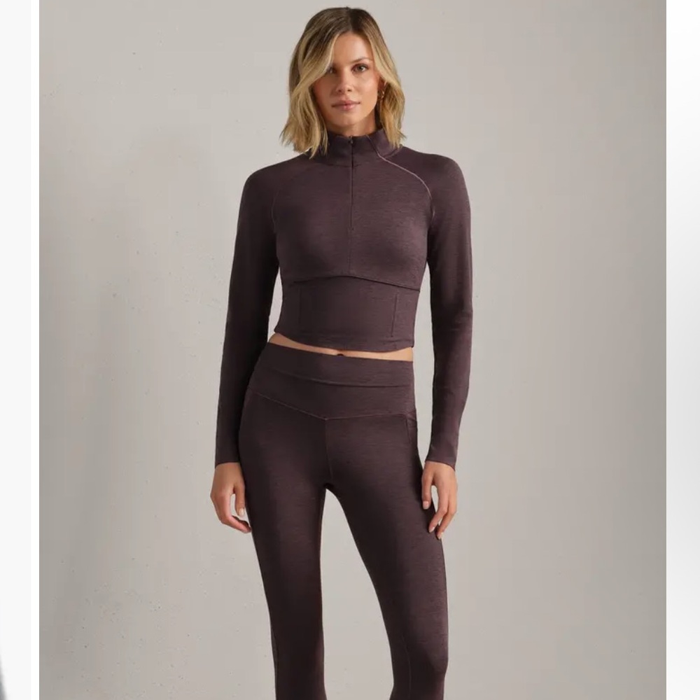 RHONE Heather Revive 1/4 Zip - Deep Heather Mauve